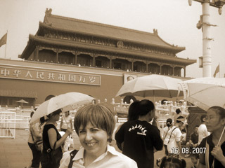 Visitando la Plaza de Tiananmen, China